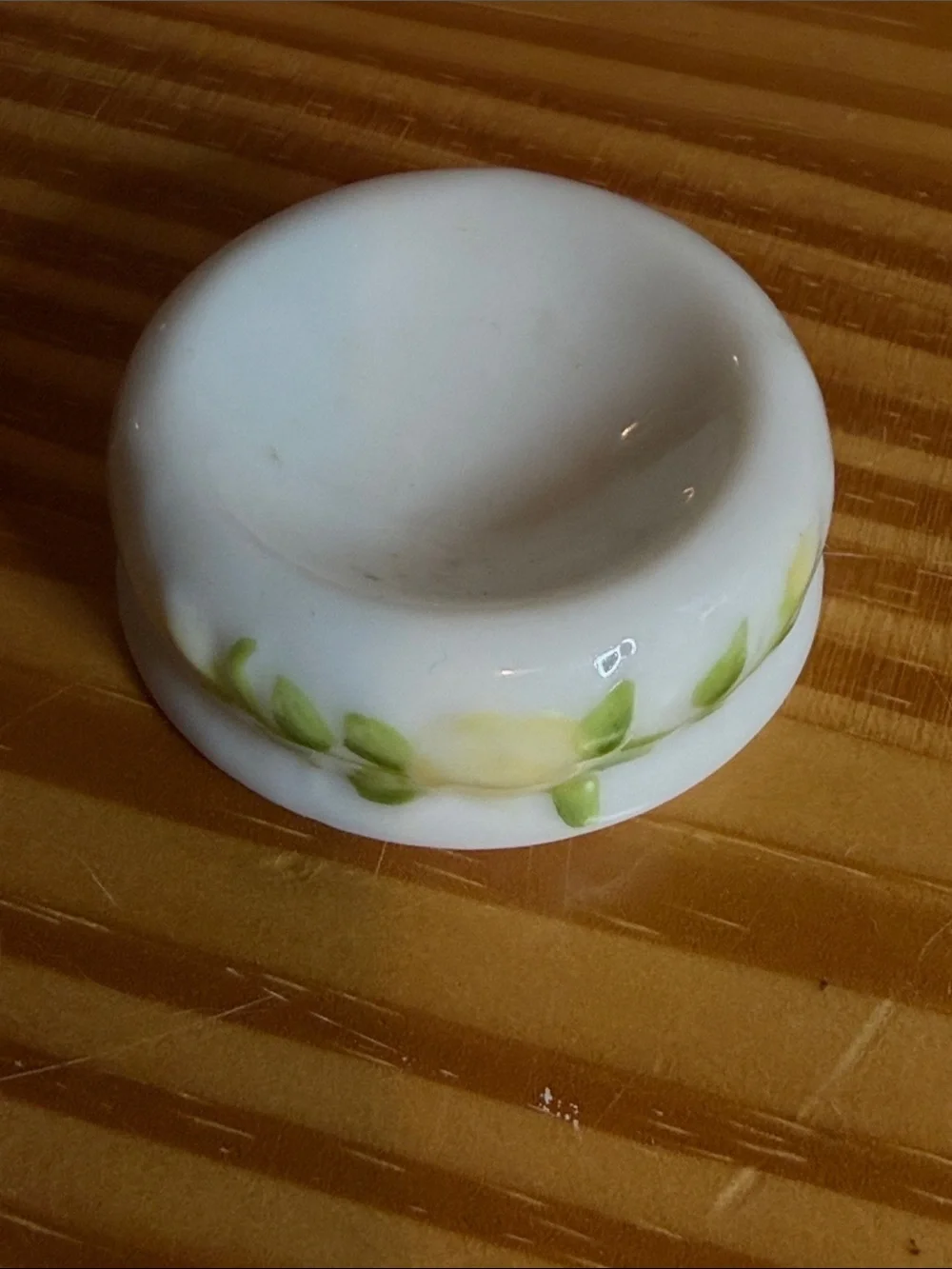 Ebeling & Reuss Hand-Painted Milk Glass Salt Cellars / Dips - Set of 2